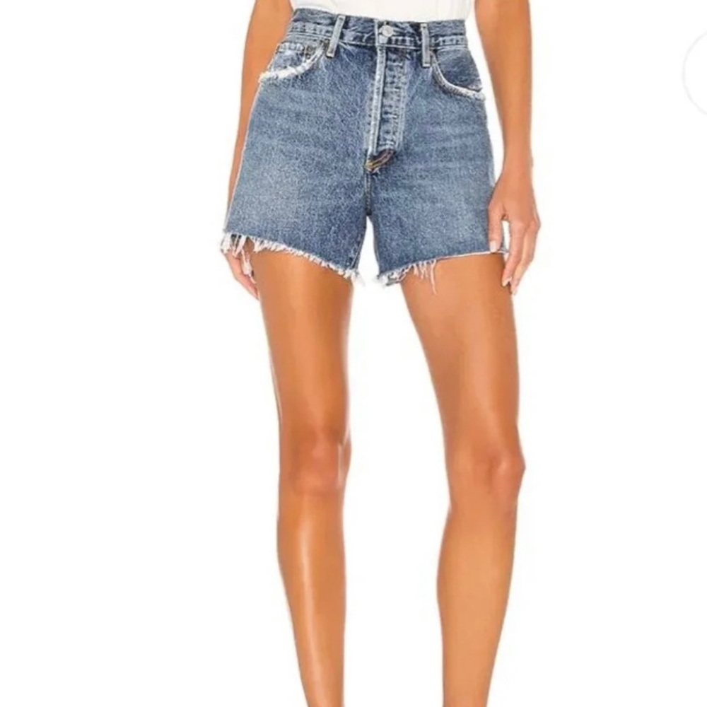 Agolde Reese High Rise Denim Jeans Cutoffs Button Fly 100% Organic Cotton Sz 30